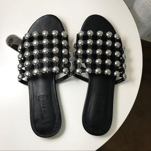 Forever 21 black stuffed sandals